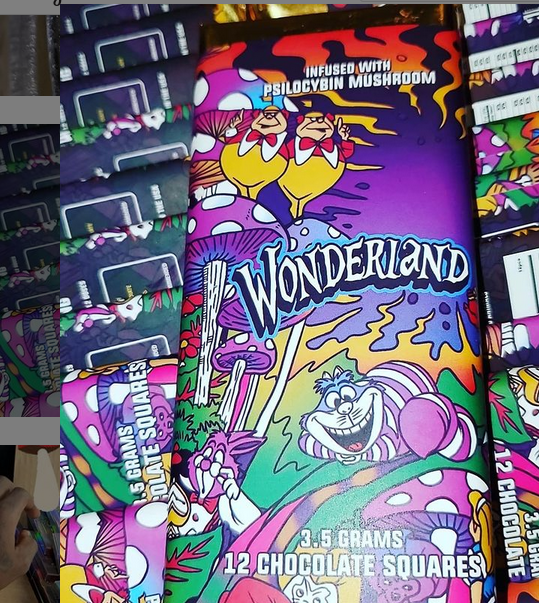 wonderland mushroom chocolate bars